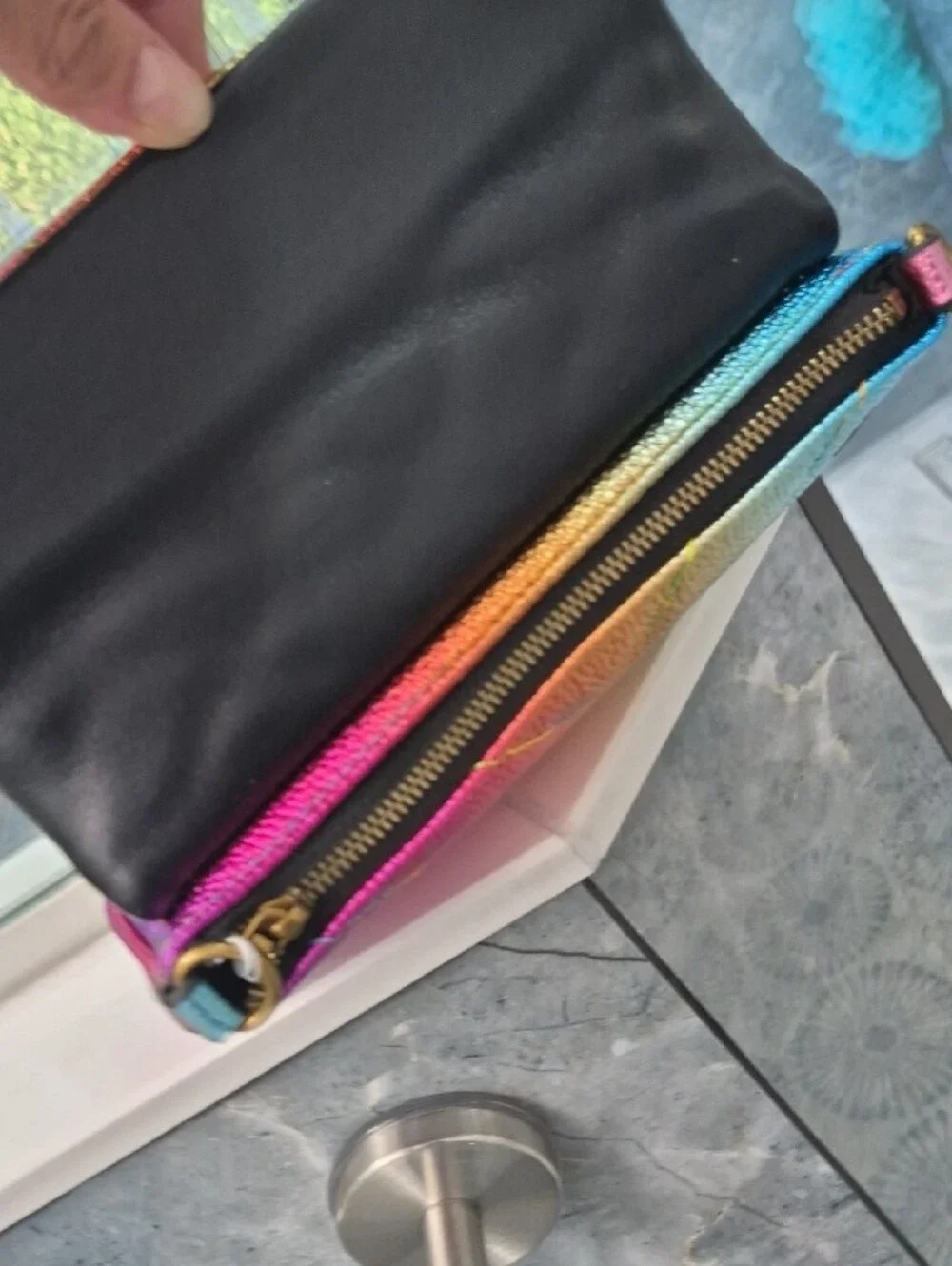 NWT Kurt Geiger 'Pickle' Leather Rainbow Convertible Bag